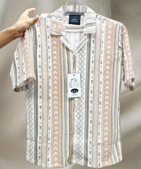 ট্রেন্ডি টেক্সচার ডিজাইন হাফ হাতা শার্ট